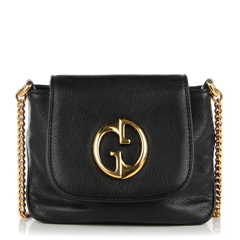 GUCCI Pebbled Calfskin Small 1973 Chain Shoulder Bag